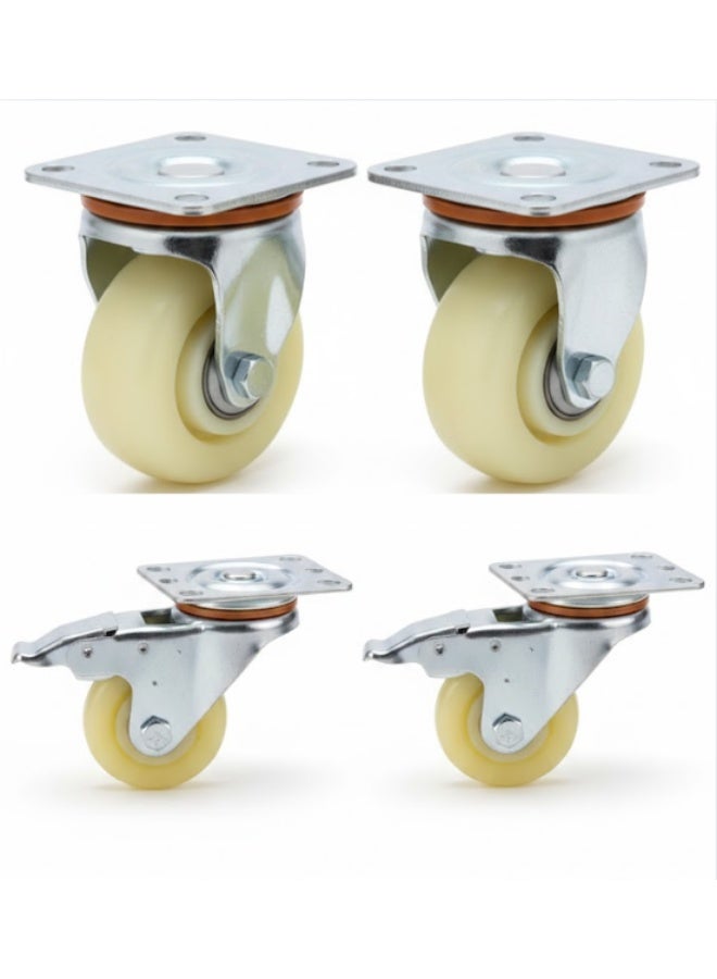 3" High Quality Material Handling Equipment Heavy Duty Nylon Caster Wheels pack of 4 Pcs - Image 1